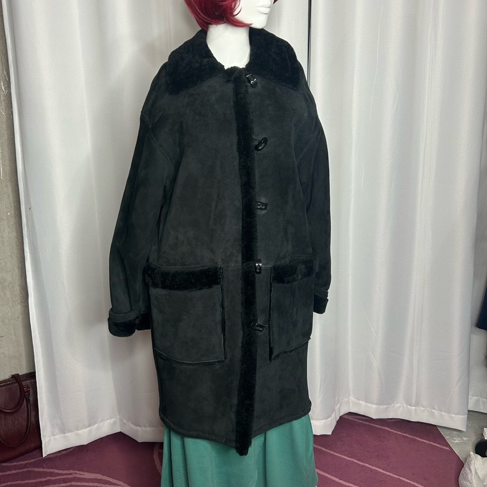 Vintage Danier Natural Fur Black Shearling Coat - Picture 12 of 17